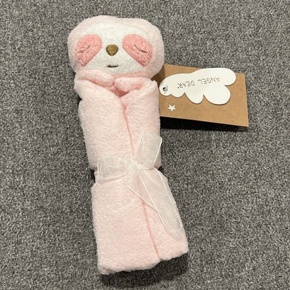 Angel Dear Pink Sloth Baby Security Blanket Lovey Lovie Soft Animal Head New - Picture 2 of 3